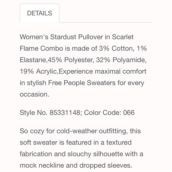 Free People Cozy Knit Sweater Flame Combo Color Size XL - Picture 11 of 12